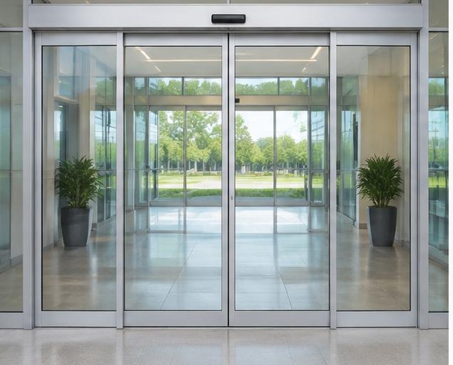 Automatic glass sliding entrance door system