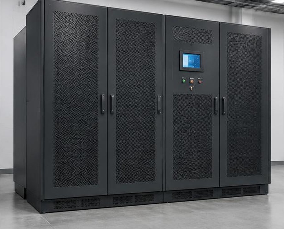 Large black industrial static UPS cabinets
