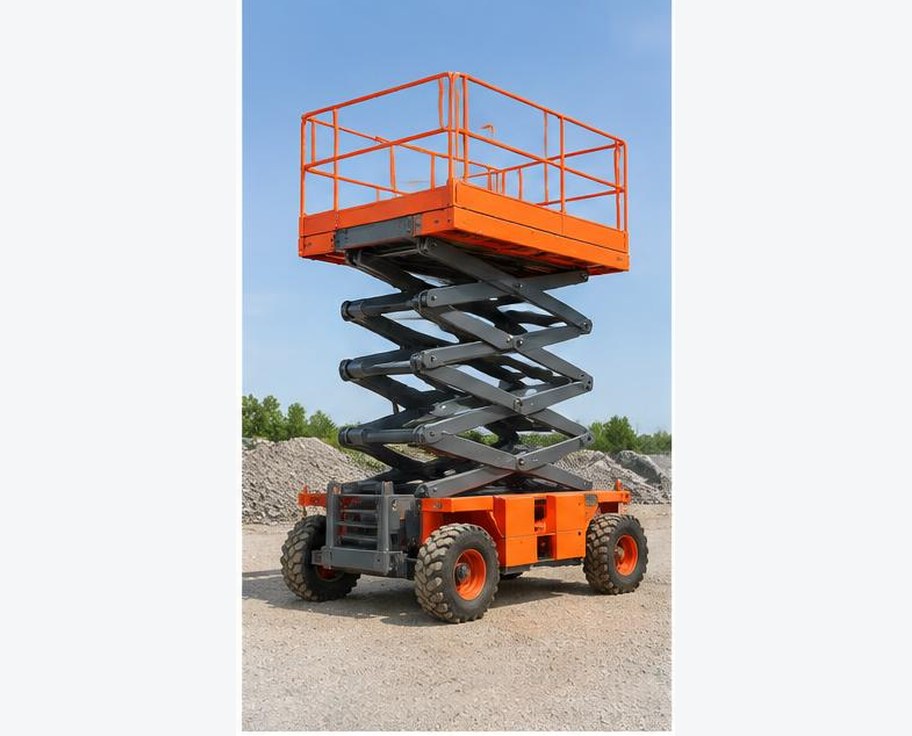 Rough-Terrain Scissor Lift prepared for professional construction procurement
